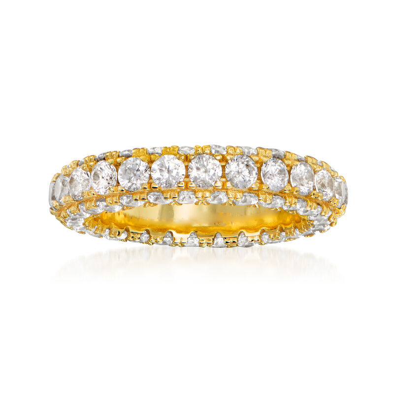 3.75 ct. t.w. CZ Eternity Band in 18kt Gold Over Sterling image number 0