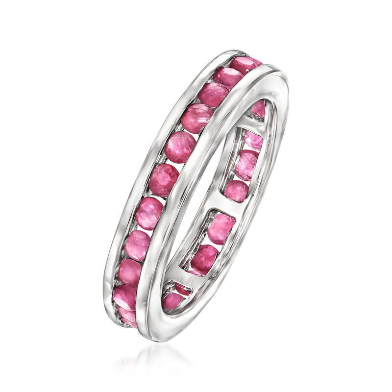 2.00 ct. t.w. Channel-Set Ruby Eternity Band in Sterling Silver image number 2