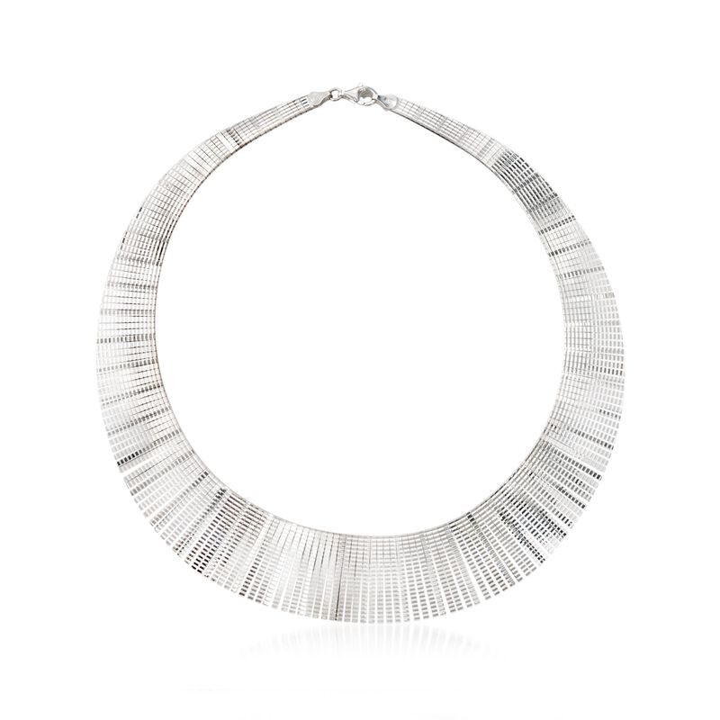 Italian Sterling Silver Diamond-Cut Cleopatra Necklace image number 0