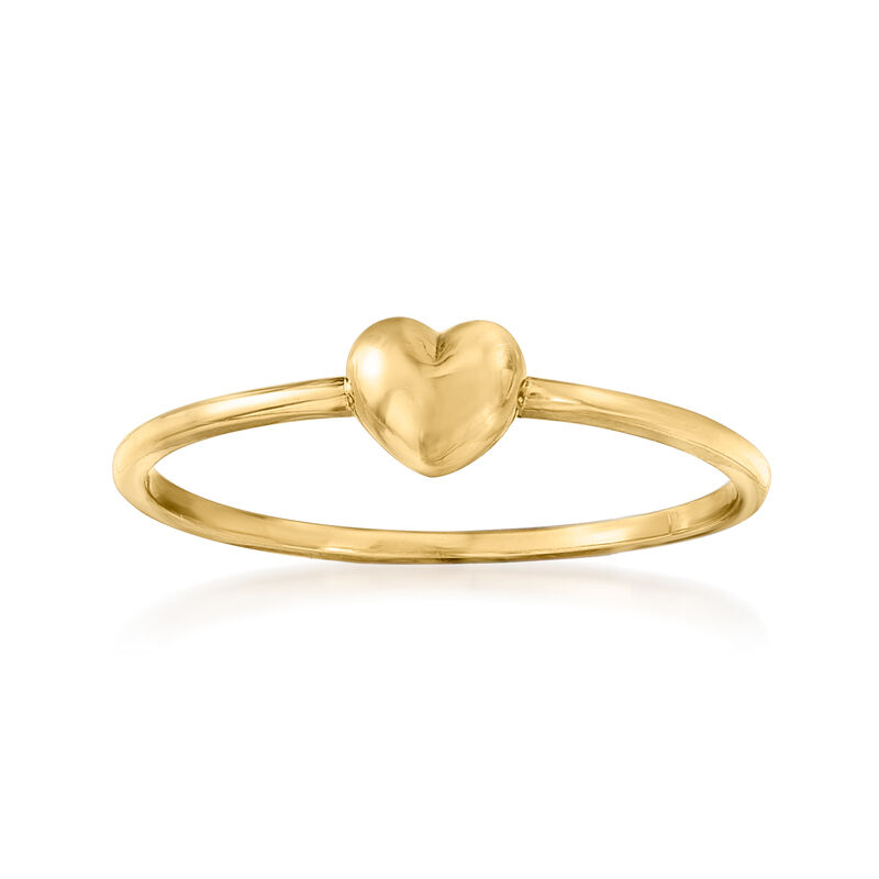 18kt Yellow Gold Puffed Heart Ring image number 0