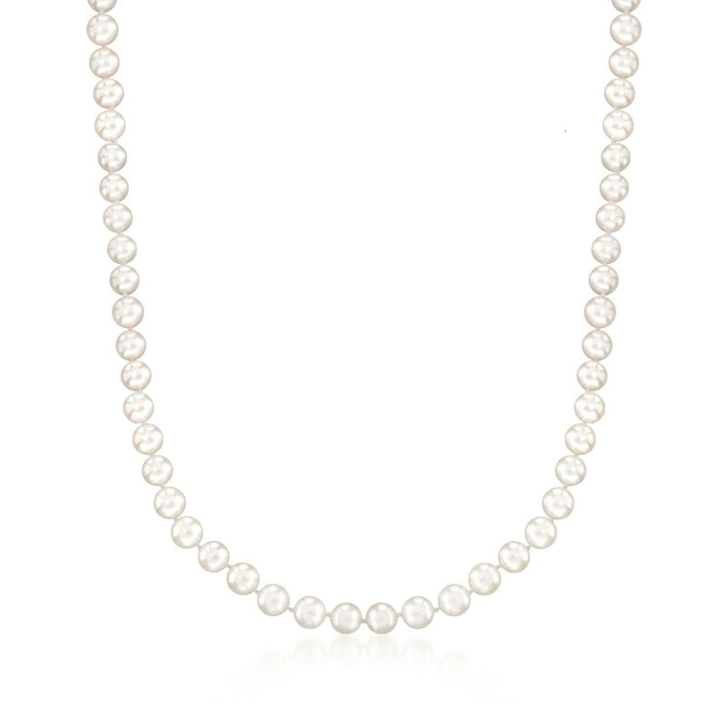 6-6.5mm Cultured Akoya Pearl Necklace with 18kt Yellow Gold image number 0