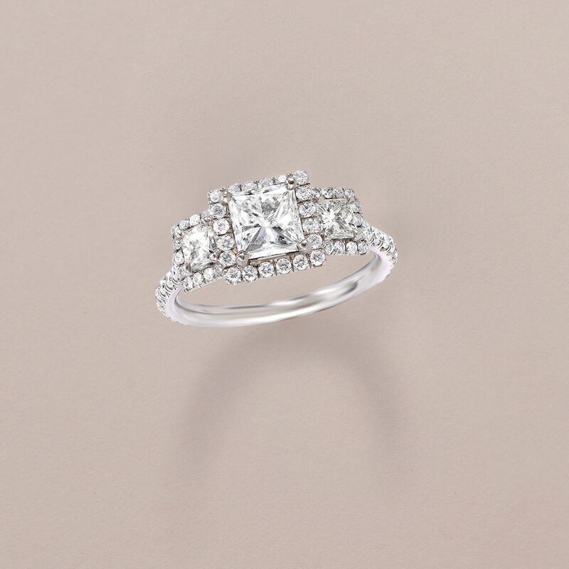 1.96 ct. t.w. Diamond Ring in 18kt White Gold. Size 6 image number 3