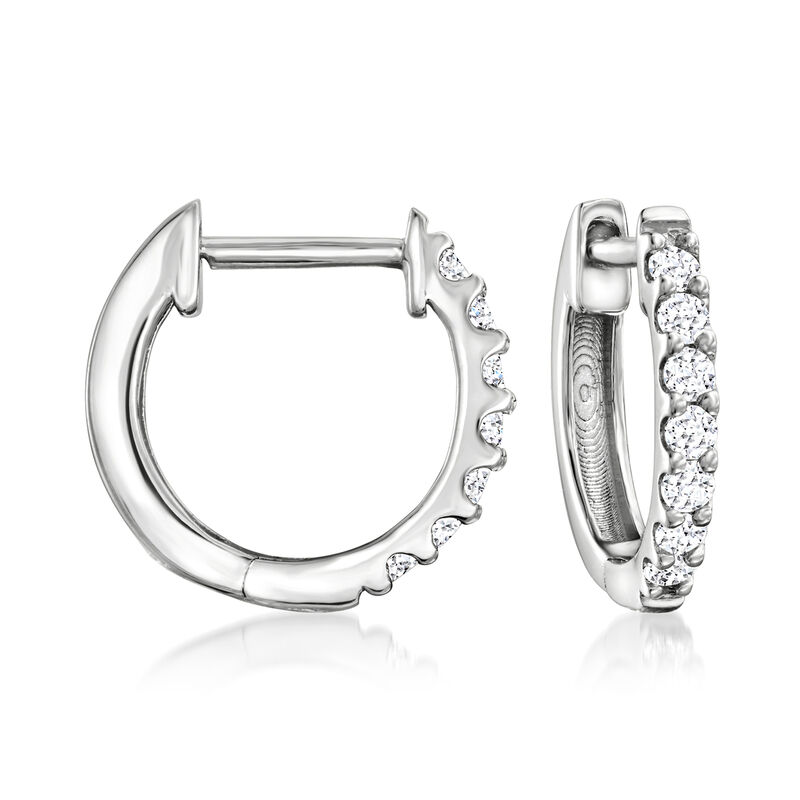 .15 ct. t.w. Lab-Grown Diamond Hoop Earrings in Sterling Silver  image number 0