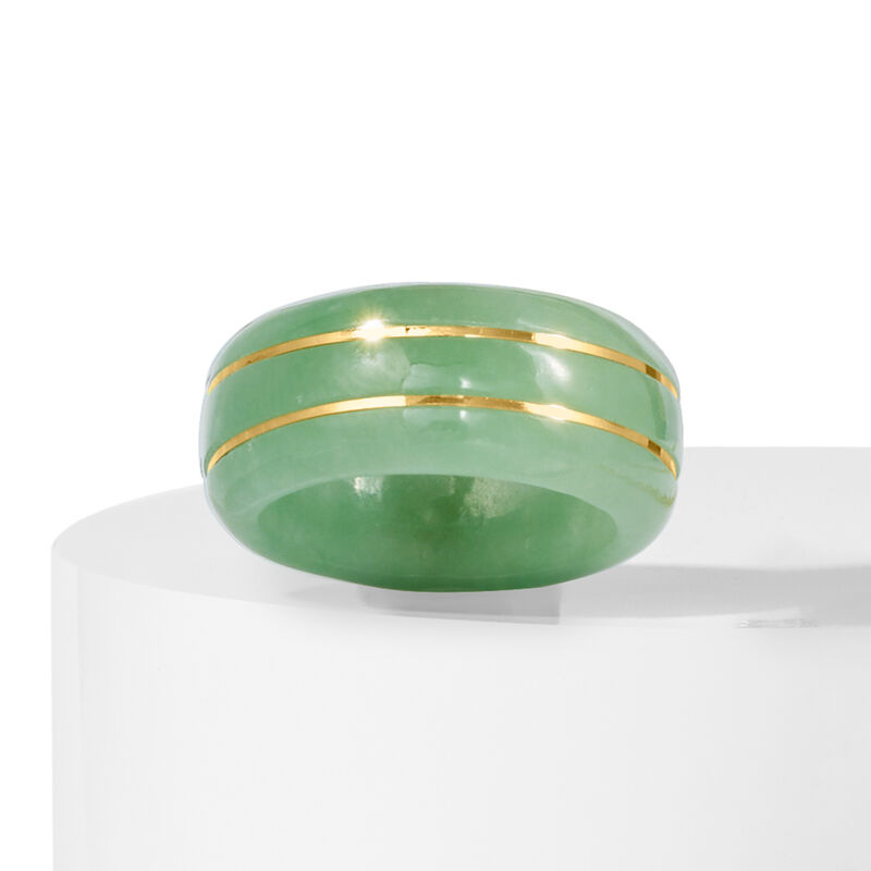 Jade Ring with 14kt Yellow Gold image number 5