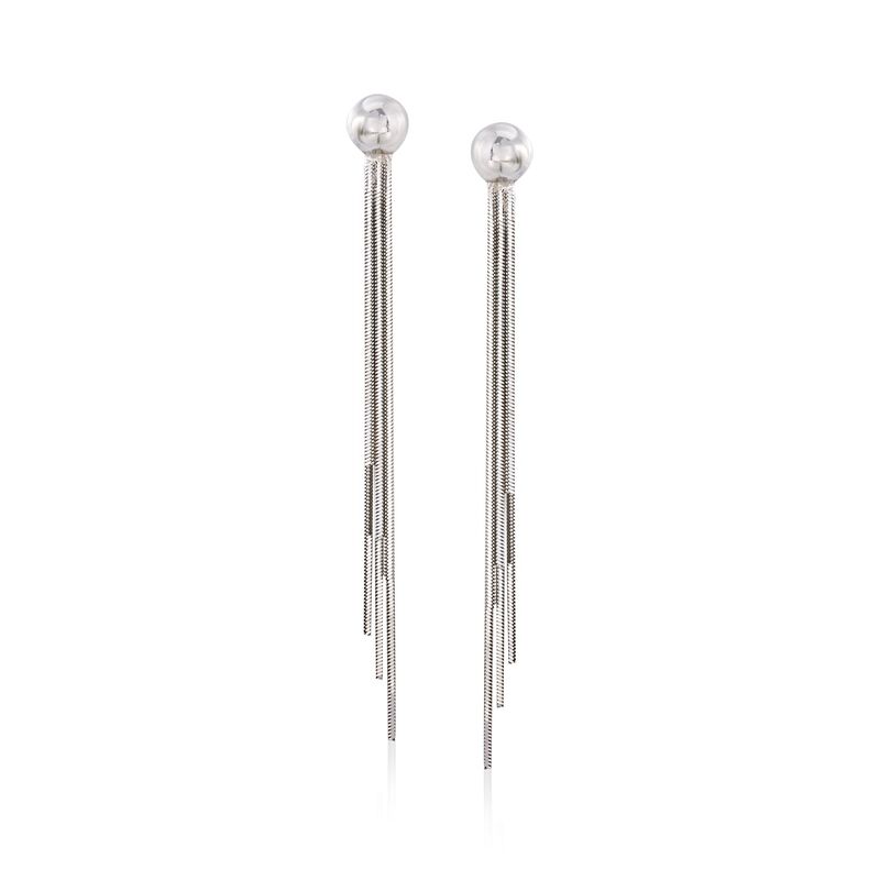 Italian Sterling Silver Tassel Earrings image number 0