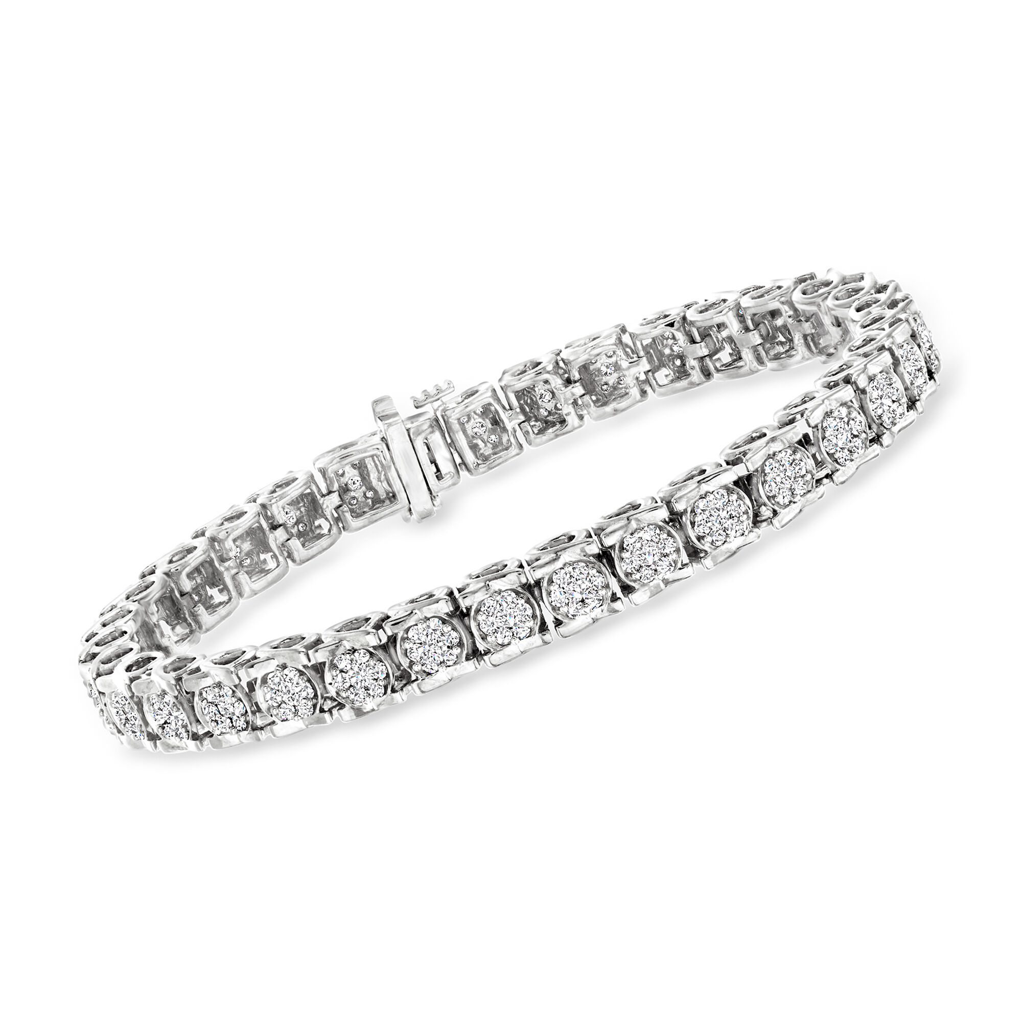 Tennis bracelet 3連 テニス ブレスレット Amazon | 3 ctブルー&ホワイトダイヤモンドテニスブレスレット14