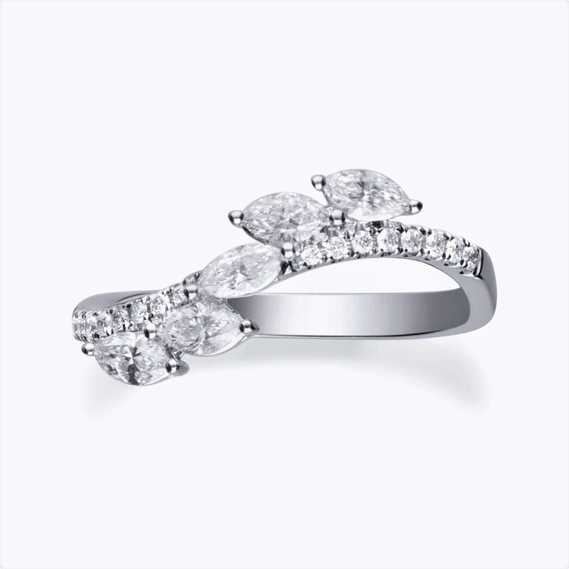 .55 ct. t.w. Diamond Curve Ring in 14kt White Gold. Size 7 image number 0