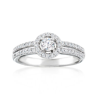 C. 2000 Vintage .52 ct. t.w. Diamond Two-Row Ring in Platinum