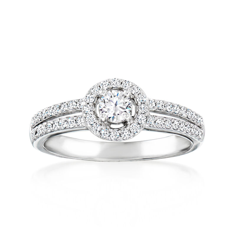 C. 2000 Vintage .52 ct. t.w. Diamond Two-Row Ring in Platinum. Size 7 image number 0