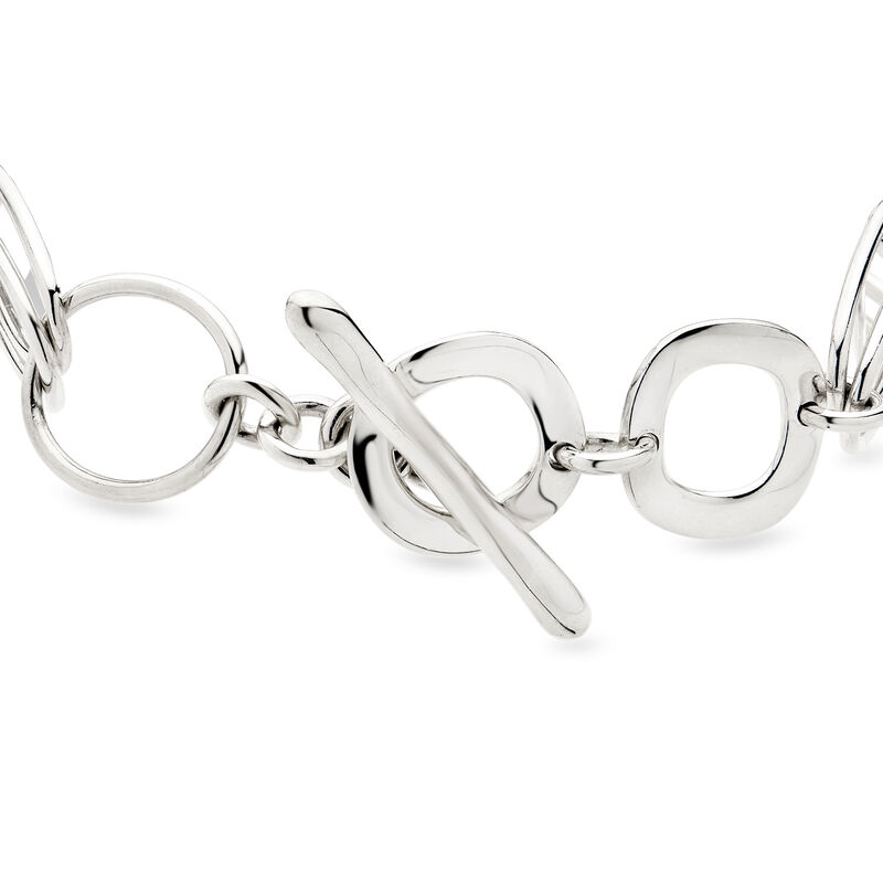 C. 2000 Vintage Ippolita Sterling Silver Link Bracelet with 14kt Yellow Gold. 7.5" image number 2