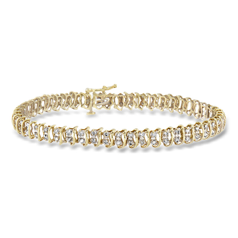 C. 1980 Vintage 2.00 ct. t.w. Diamond S-Link Bracelet in 10kt Yellow Gold image number 0