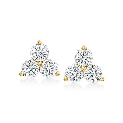 2.00 ct. t.w. Lab-Grown Diamond Trio Earrings in 14kt Yellow Gold
