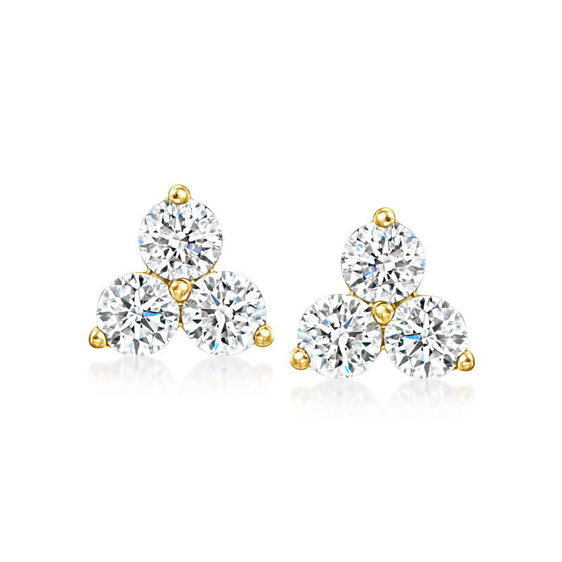 2.00 ct. t.w. Lab-Grown Diamond Trio Earrings in 14kt Yellow Gold  image number 0