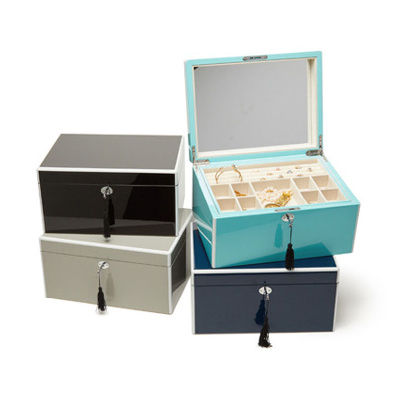 Brouk & Co. &quot;Laurel&quot; Navy Wooden Jewelry Box image number 6