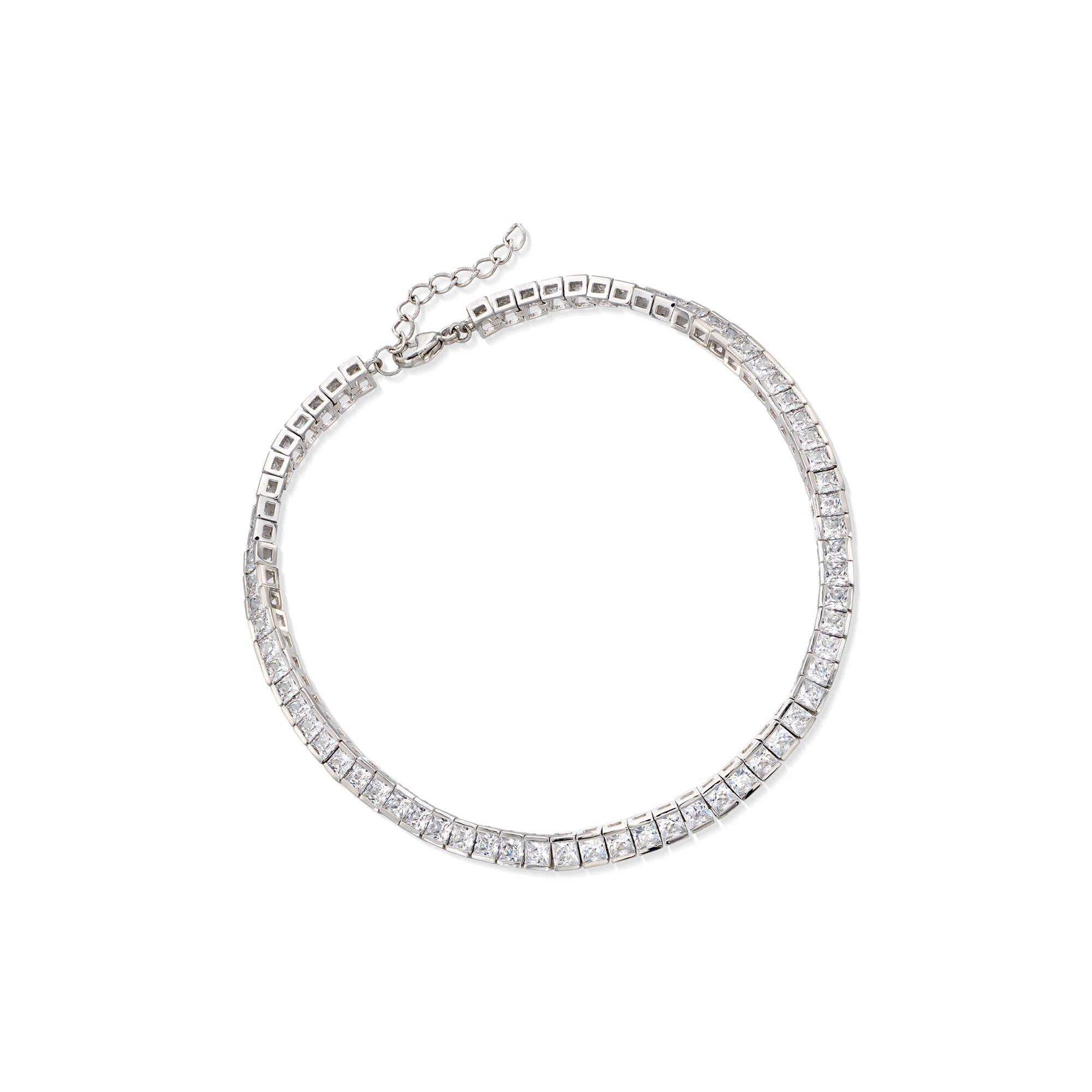 Ross Simons 10.35 CTW Princess Cut Cubic Zirconia Tennis Anklet in Silver. 9