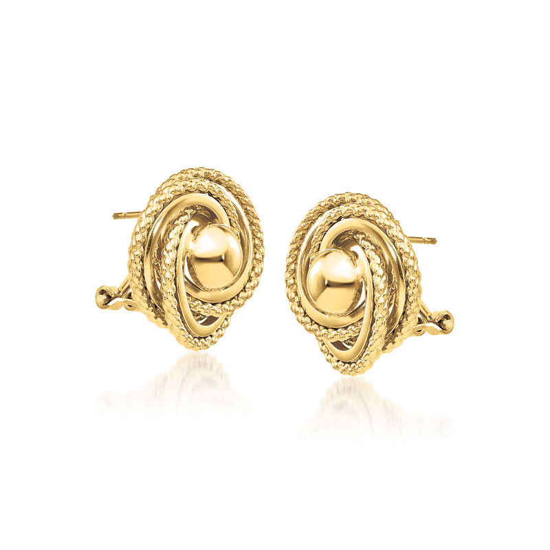 14kt Yellow Gold Twisted Circle Earrings image number 2