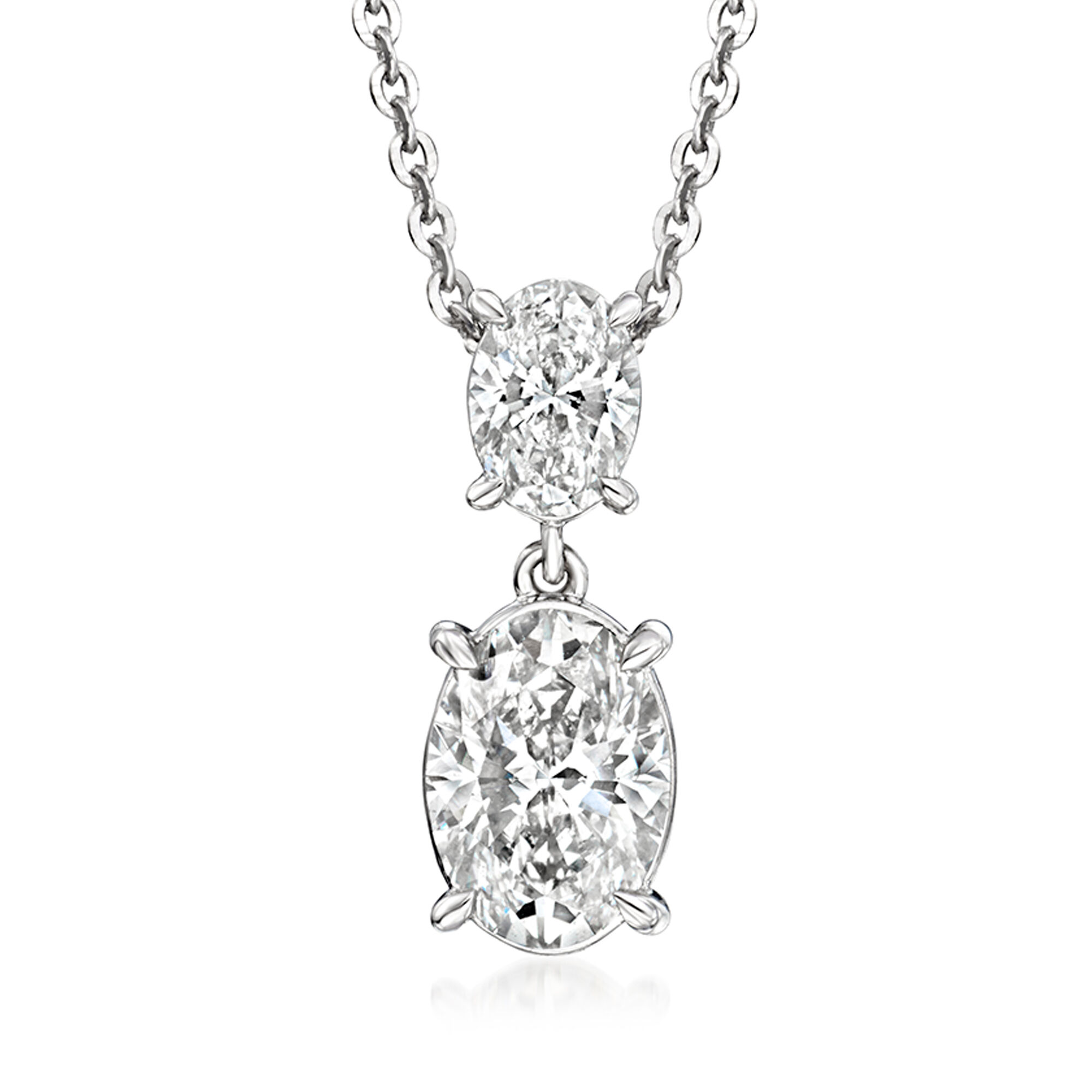2.00 ct. t.w. Oval Lab-Grown Diamond Pendant Necklace in