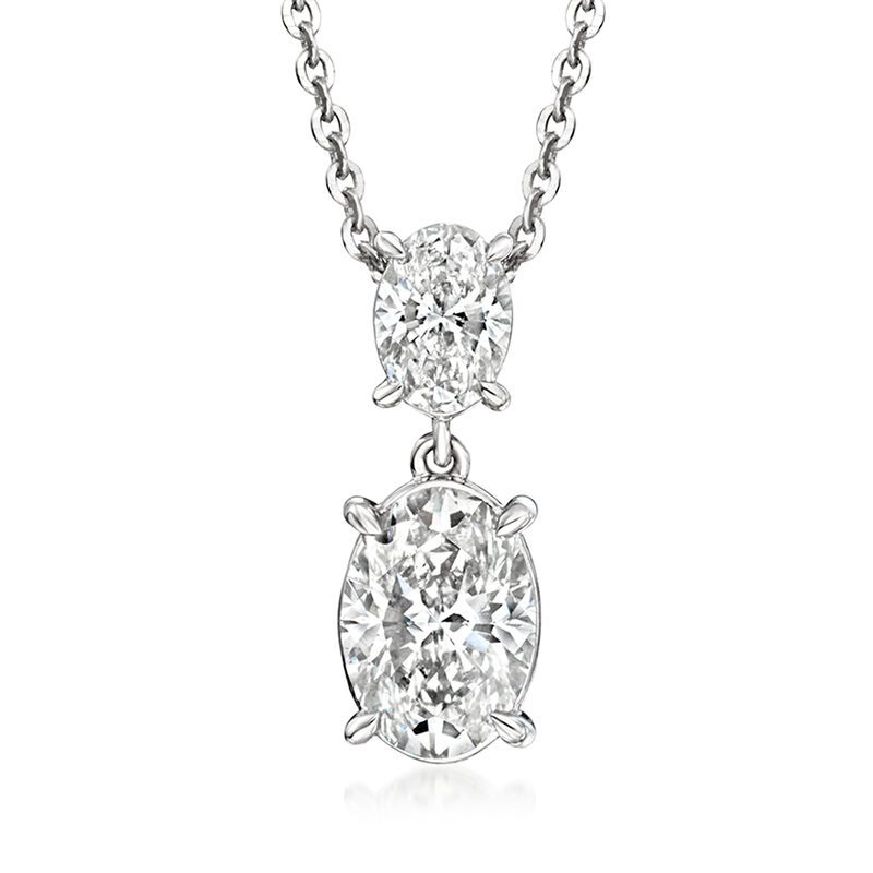 2.00 ct. t.w. Oval Lab-Grown Diamond Pendant Necklace in 14kt White Gold image number 0