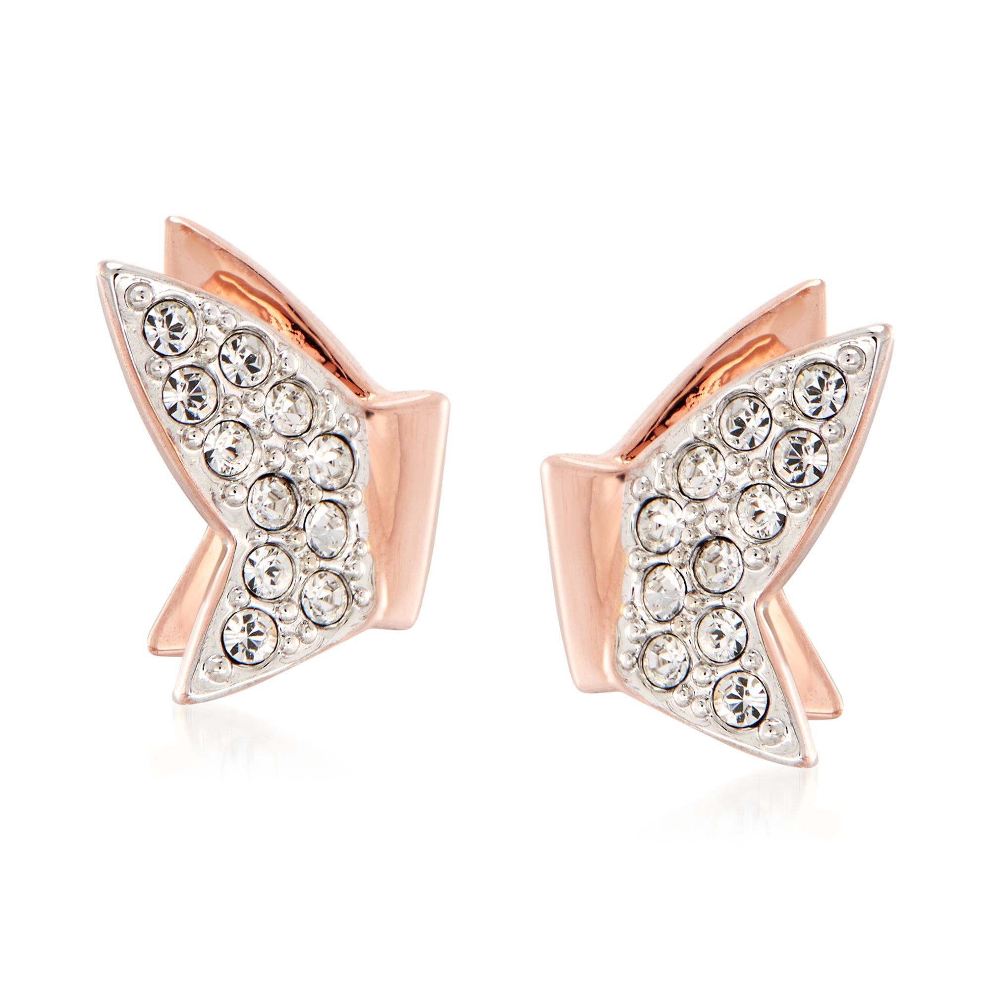 Swarovski Lilia ドロップピアス バタフライ　ローズゴールド Swarovski Crystal 