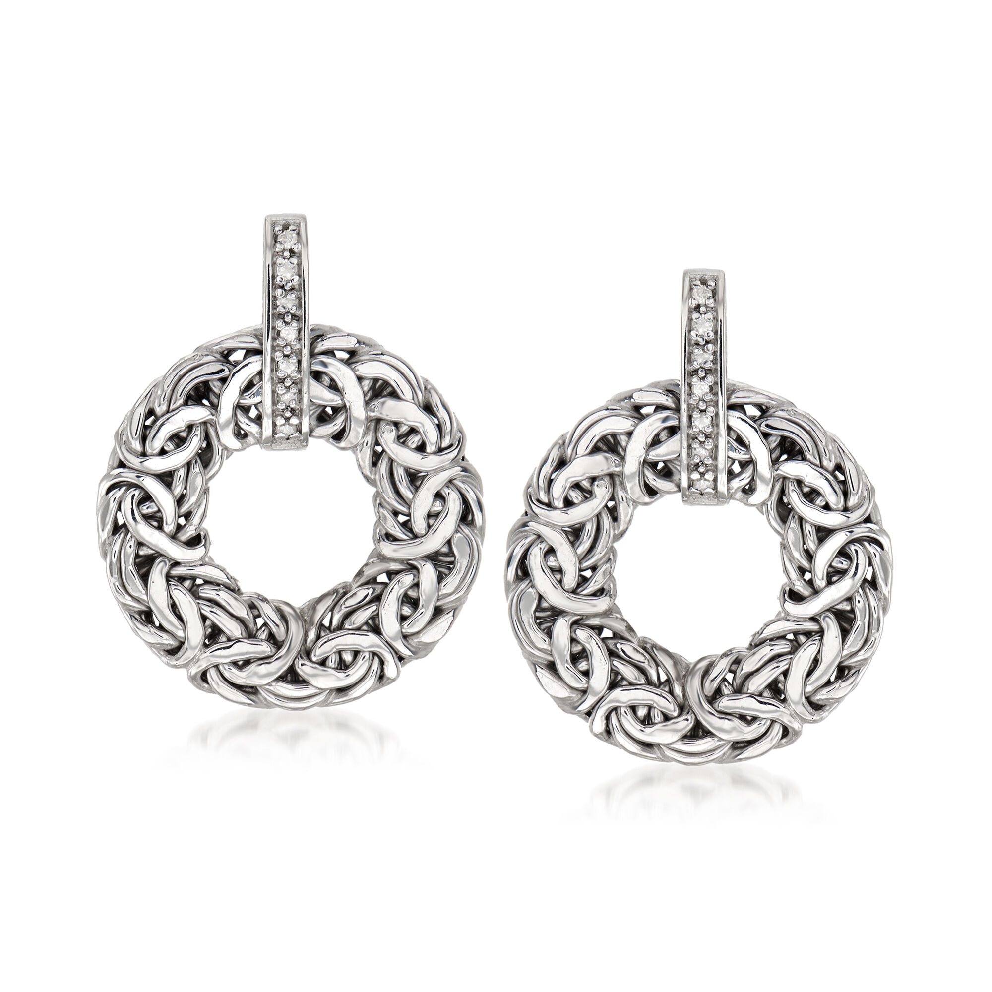 14 ct. t.w. Diamond Byzantine Doorknocker Earrings in
