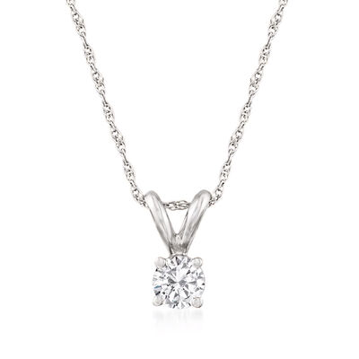 .25 Carat Diamond Solitaire Necklace in 14kt White Gold