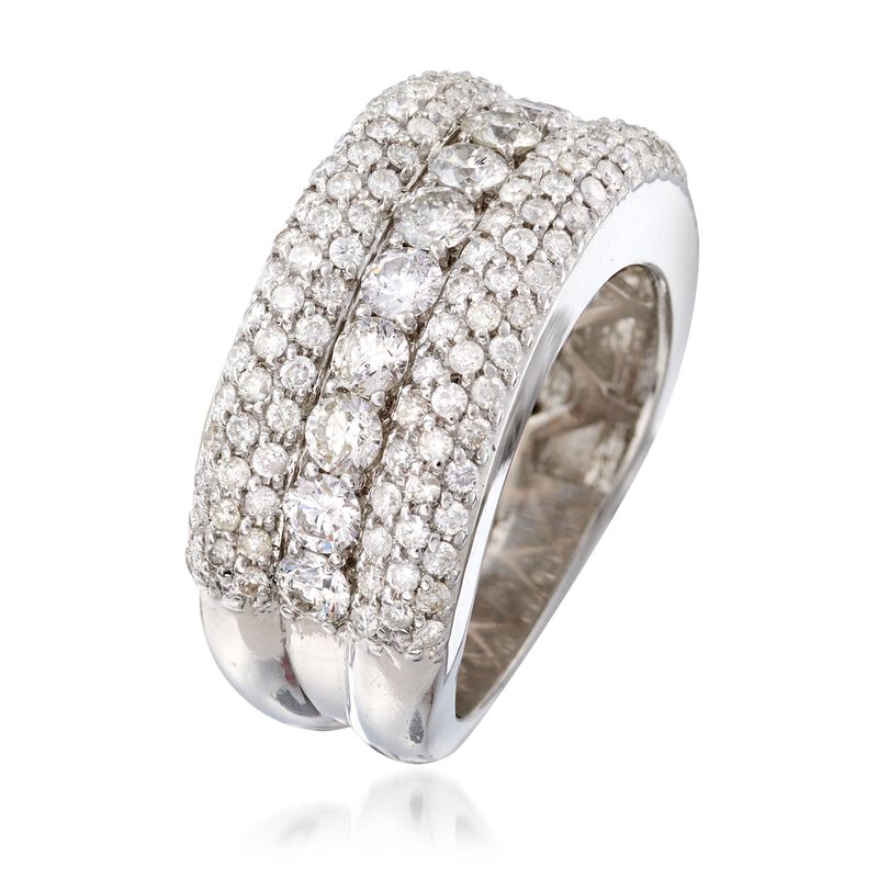 C. 1990 Vintage 2.65 ct. t.w. Diamond Ring in 14kt White Gold. Size 6.5 image number 2