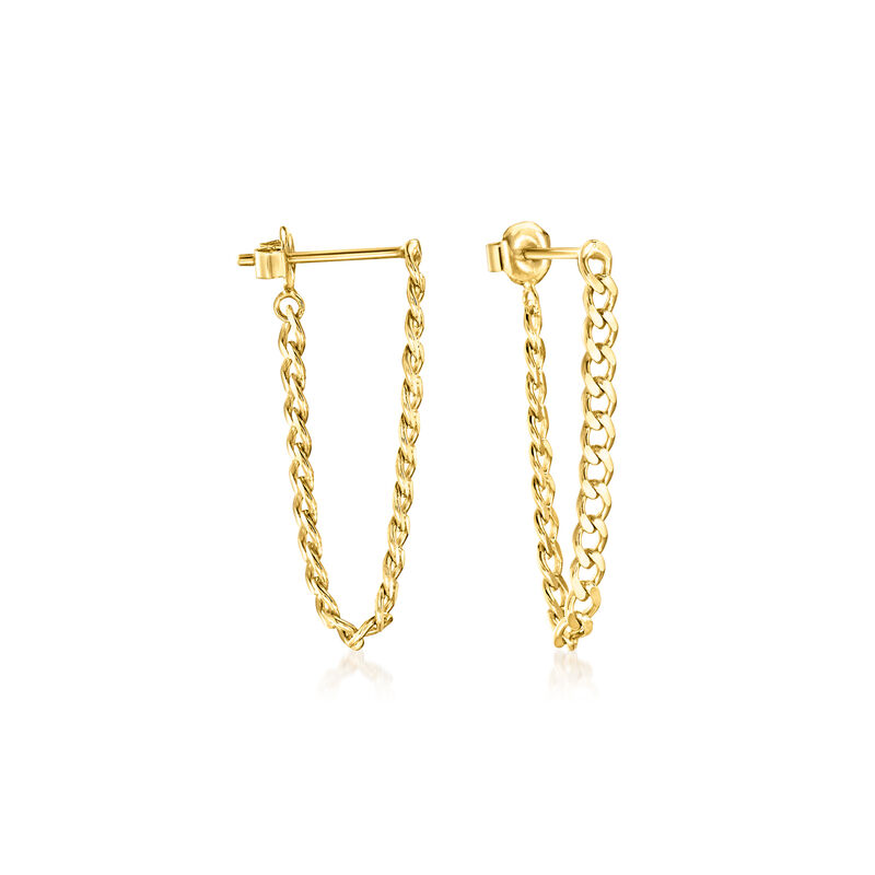 18kt Gold Vermeil Curb-Link Drop Earrings image number 0