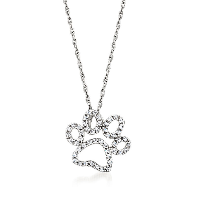 .20 ct. t.w. Diamond Paw Print Pendant Necklace in 14kt White Gold image number 0