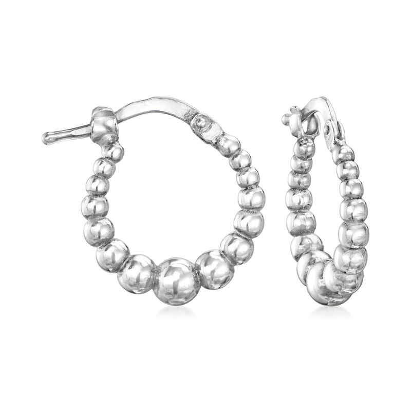 Italian Sterling Silver Jewelry Set: Three Pairs of Hoop Earrings. 1/2-5/8&quot; image number 5