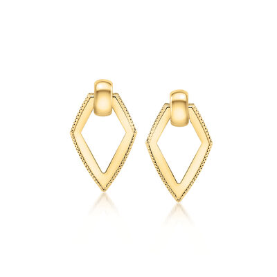 Italian 14kt Yellow Gold Geometric Drop Earrings