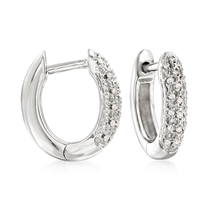.10 ct. t.w. Diamond Huggie Hoop Earrings. 3/8&quot; image number 0