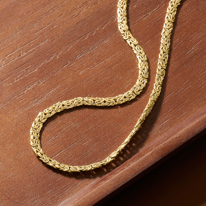 10kt Yellow Gold Byzantine Necklace image number 2