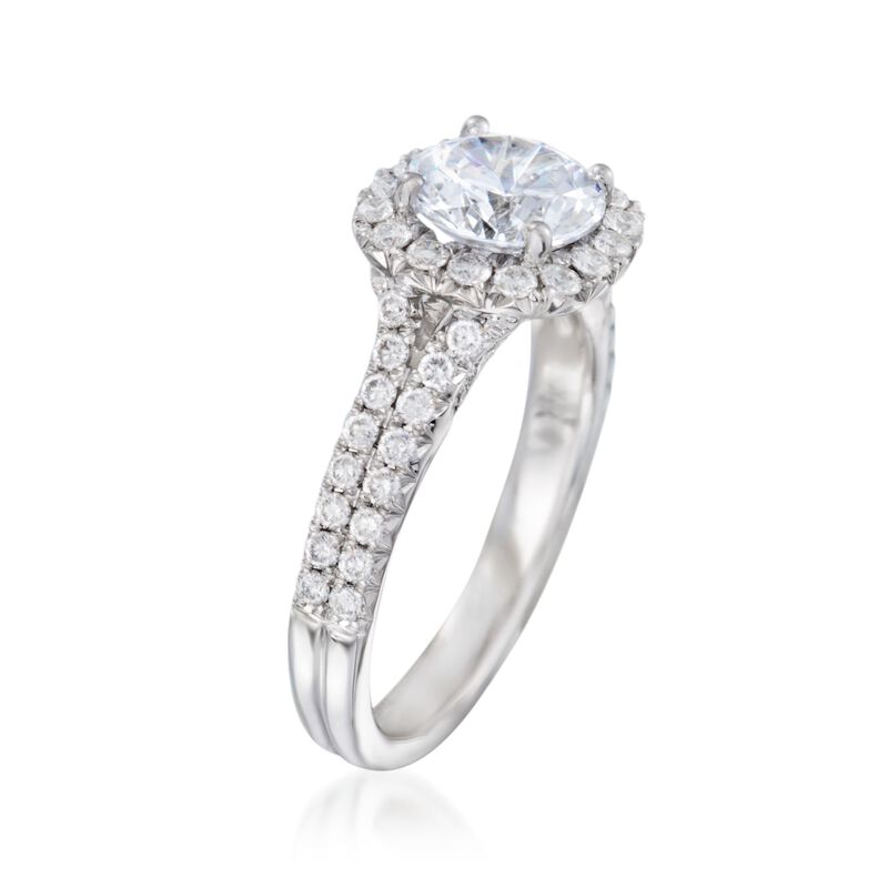 .78 ct. t.w. Diamond Engagement Ring Setting in 14kt White Gold image number 2