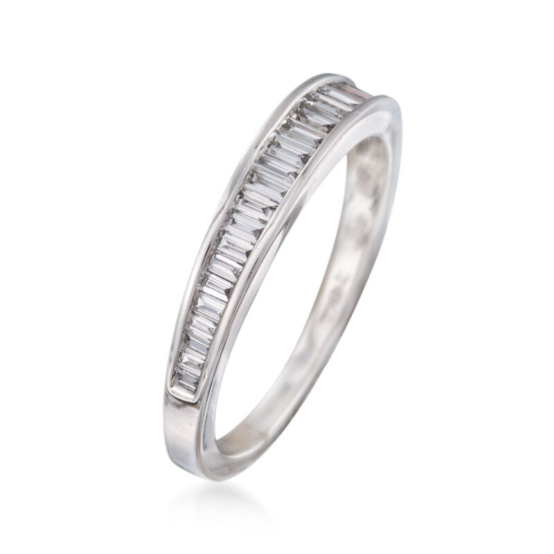.48 ct. t.w. Channel-Set Baguette Diamond Wedding Ring in 14kt White Gold image number 2