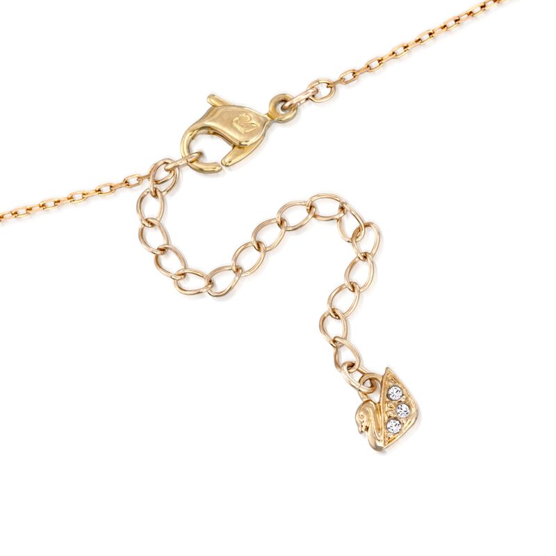 Swarovski Crystal &quot;Lovely&quot; Clear Crystal Open-Space Heart Necklace in Gold Plate. 16.5&quot; image number 2