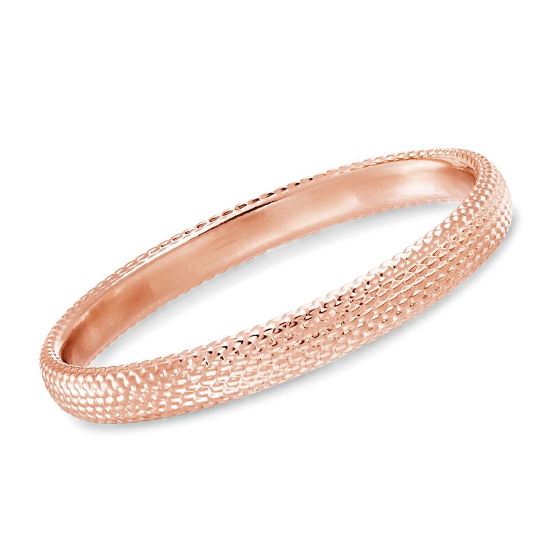 Italian Andiamo 14kt Rose Gold Beaded Bangle Bracelet. 7.5&quot; image number 0