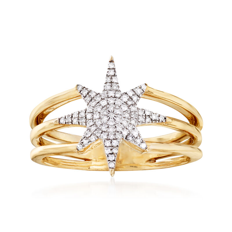 .11 ct. t.w. Diamond Star Ring in 14kt Yellow Gold image number 0