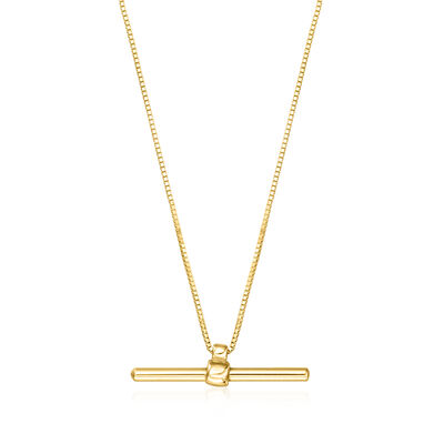 Italian 14kt Yellow Gold Horizontal Bar Necklace