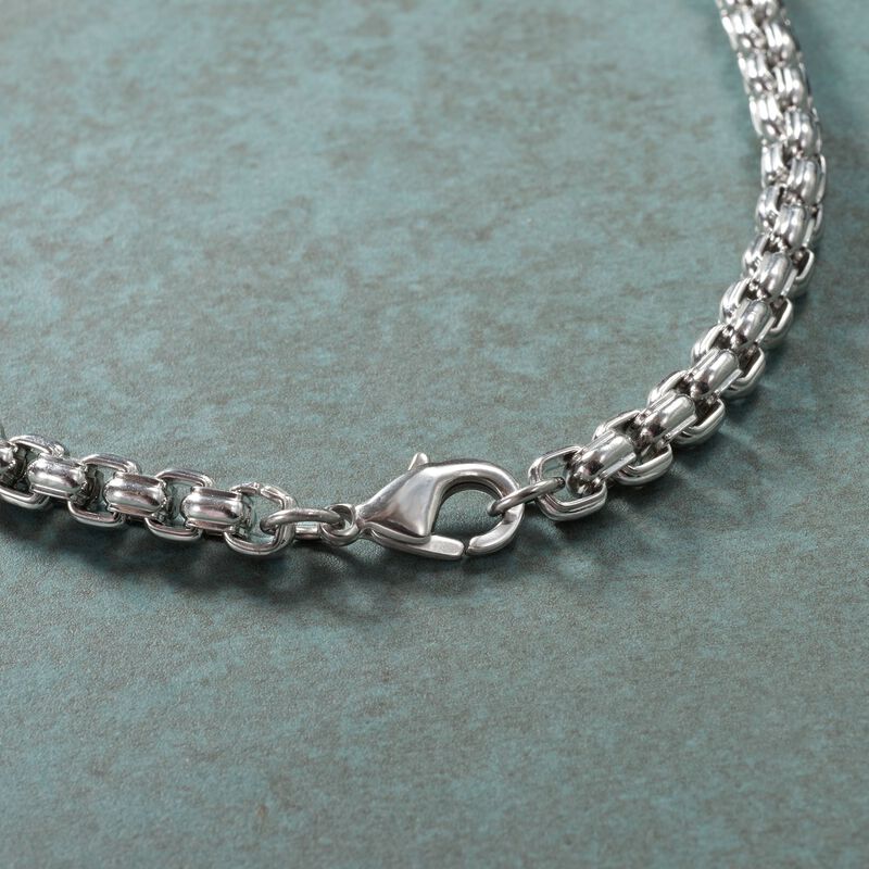 Men's 5.5mm Stainless Steel Box Chain Necklace. 24&quot; image number 2