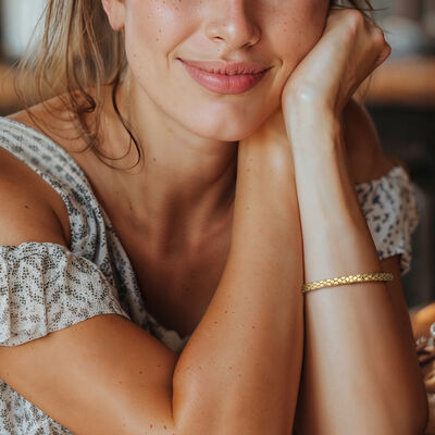 Italian 18kt Gold Over Sterling Popcorn-Chain Bracelet