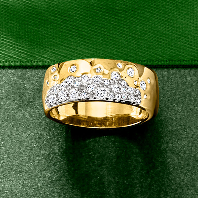 .50 ct. t.w. Scattered-Diamond Ring in 18kt Gold Over Sterling image number 5