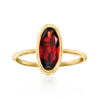 2.30 Carat Oval Garnet Ring in 14kt Yellow Gold