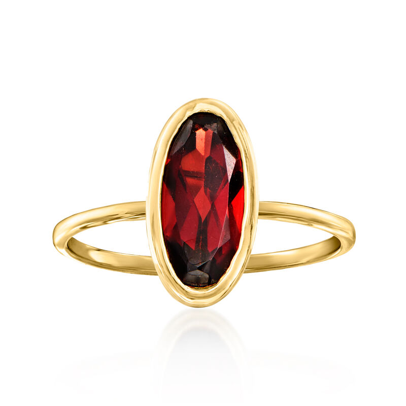 2.30 Carat Oval Garnet Ring in 14kt Yellow Gold image number 0
