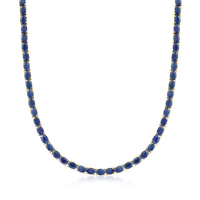 40.00 ct. t.w. Sapphire Necklace in 18kt Gold Over Sterling