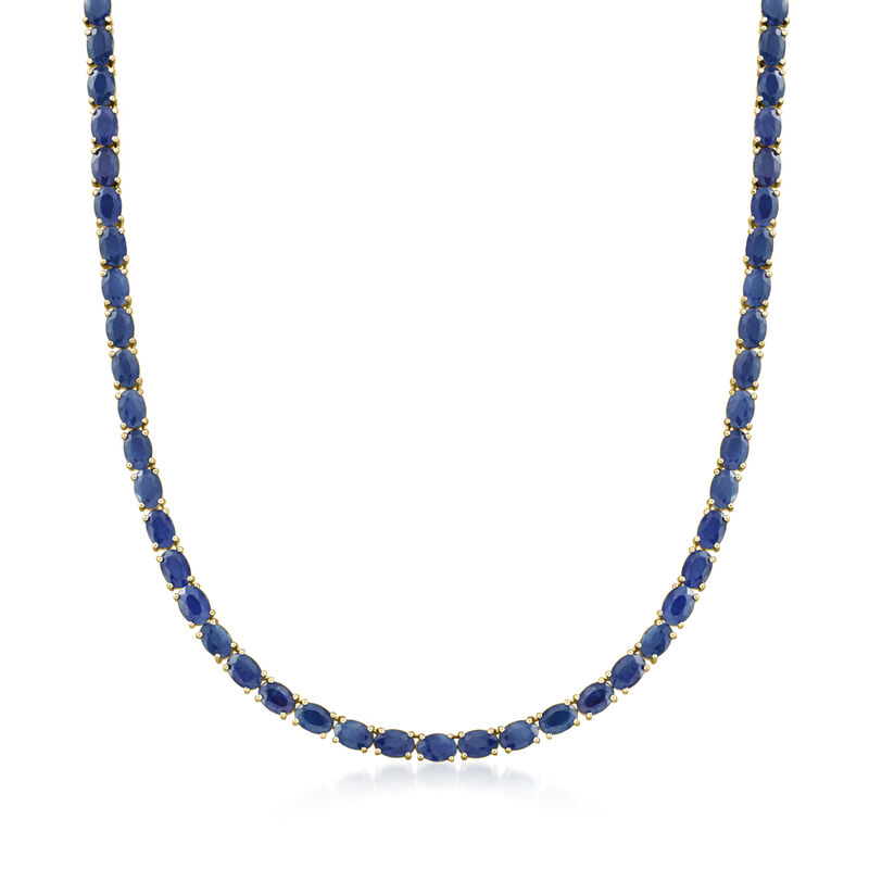 40.00 ct. t.w. Sapphire Necklace in 18kt Gold Over Sterling image number 0