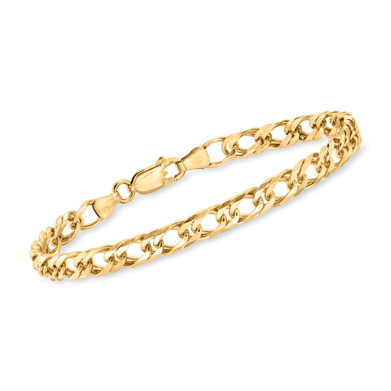 C. 1980 Vintage 14kt Yellow Gold Curb-Link Bracelet. 7" image number 0