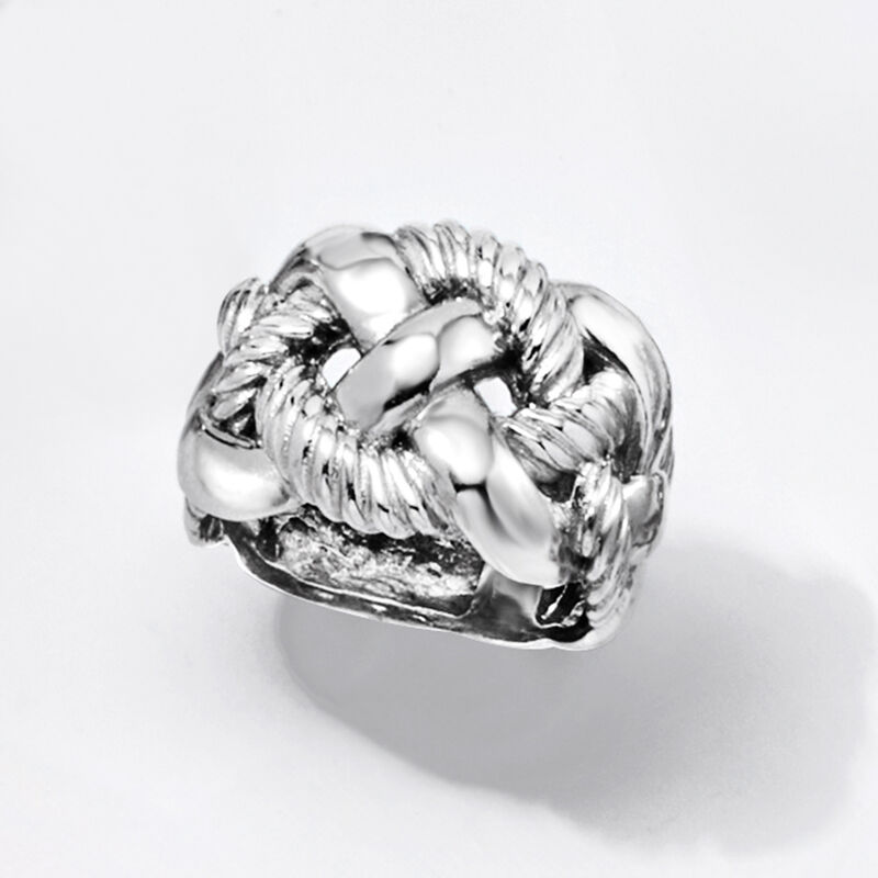 Italian Sterling Silver Wide Braided Ring image number 4
