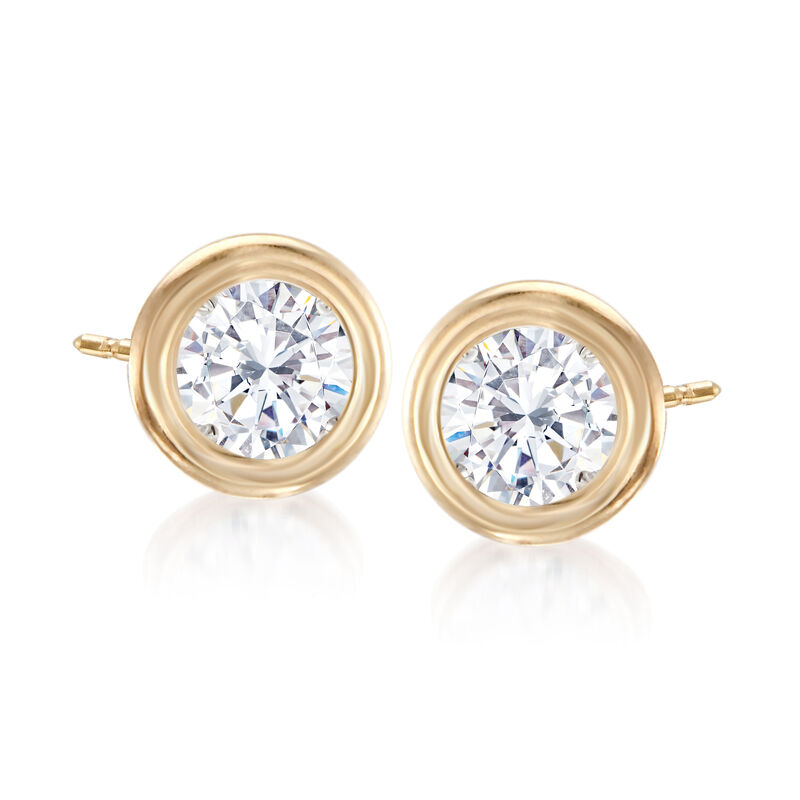 .75 ct. t.w. Double Bezel-Set Diamond Stud Earrings in 14kt Yellow Gold image number 0
