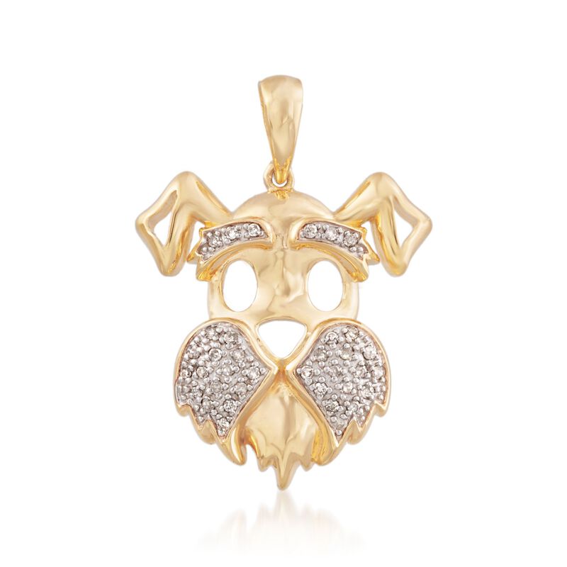 .10 ct. t.w. Diamond Scottie Dog Pendant in 18kt Gold Over Sterling image number 0