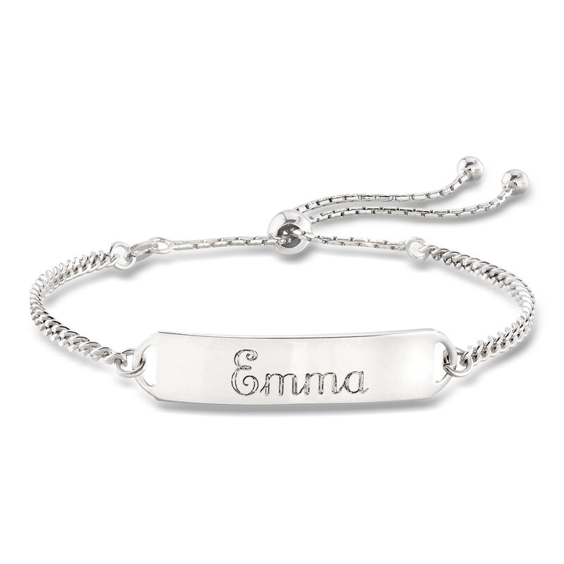 Plain - Italian Sterling Silver ID Bolo Bracelet  image number 0